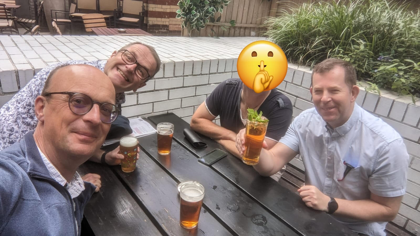 The groom's team taking a break